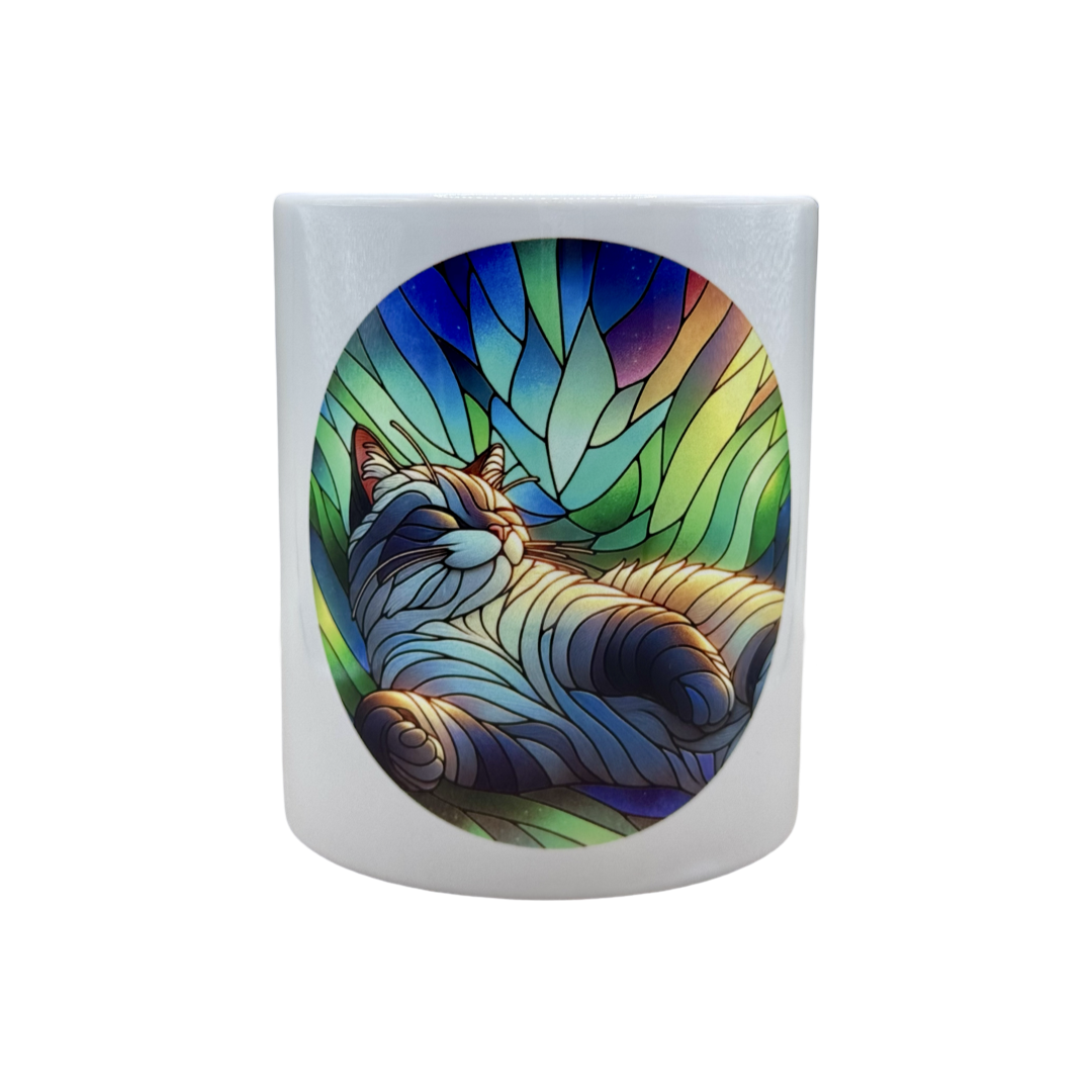 Planter Pot - Stained Glass Cat