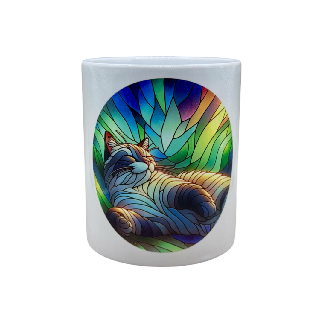 Planter Pot - Stained Glass Cat