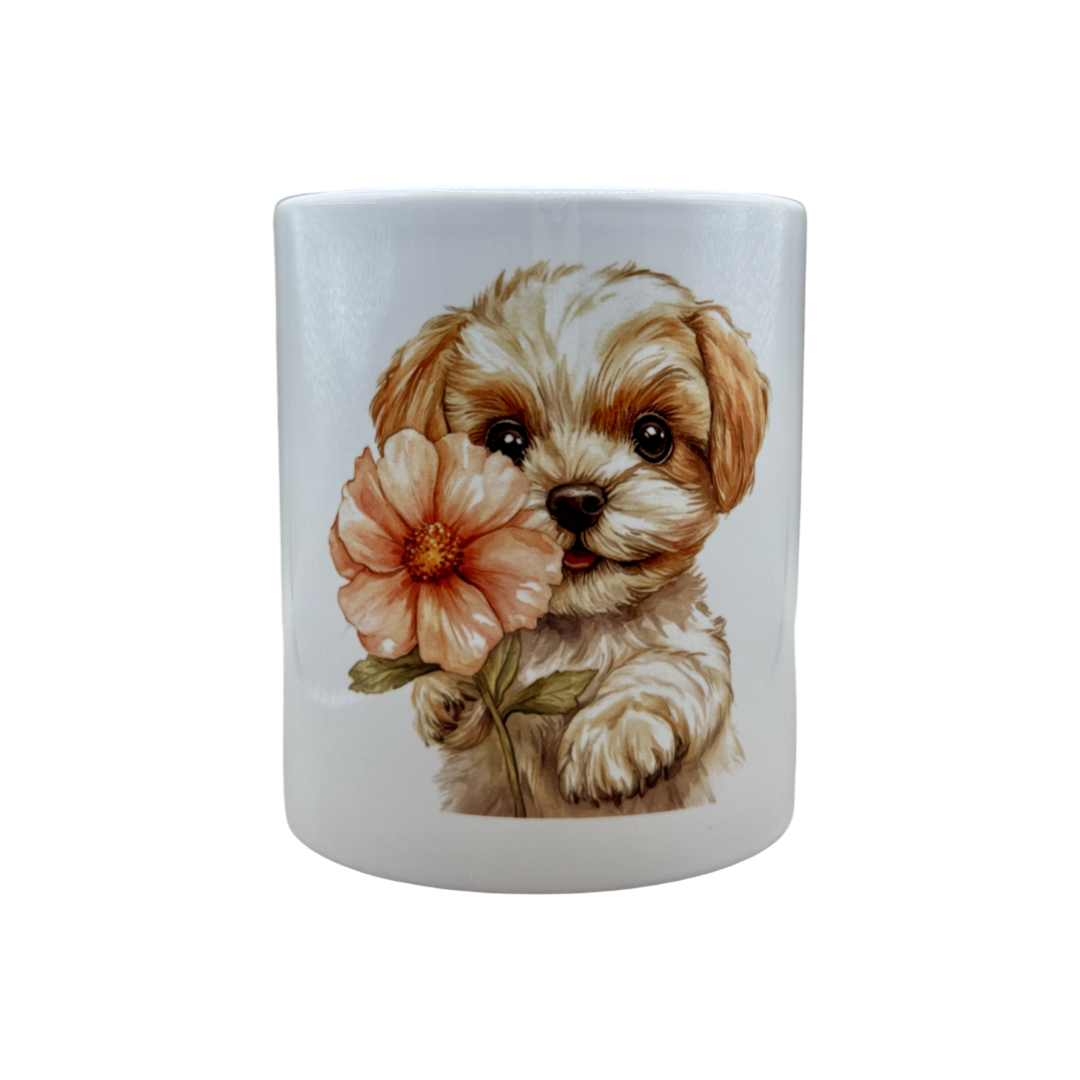 Planter Pot - Puppy with Flower