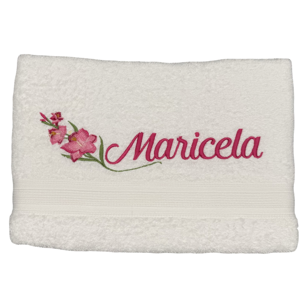 Hand Towel - Gladiola with Name