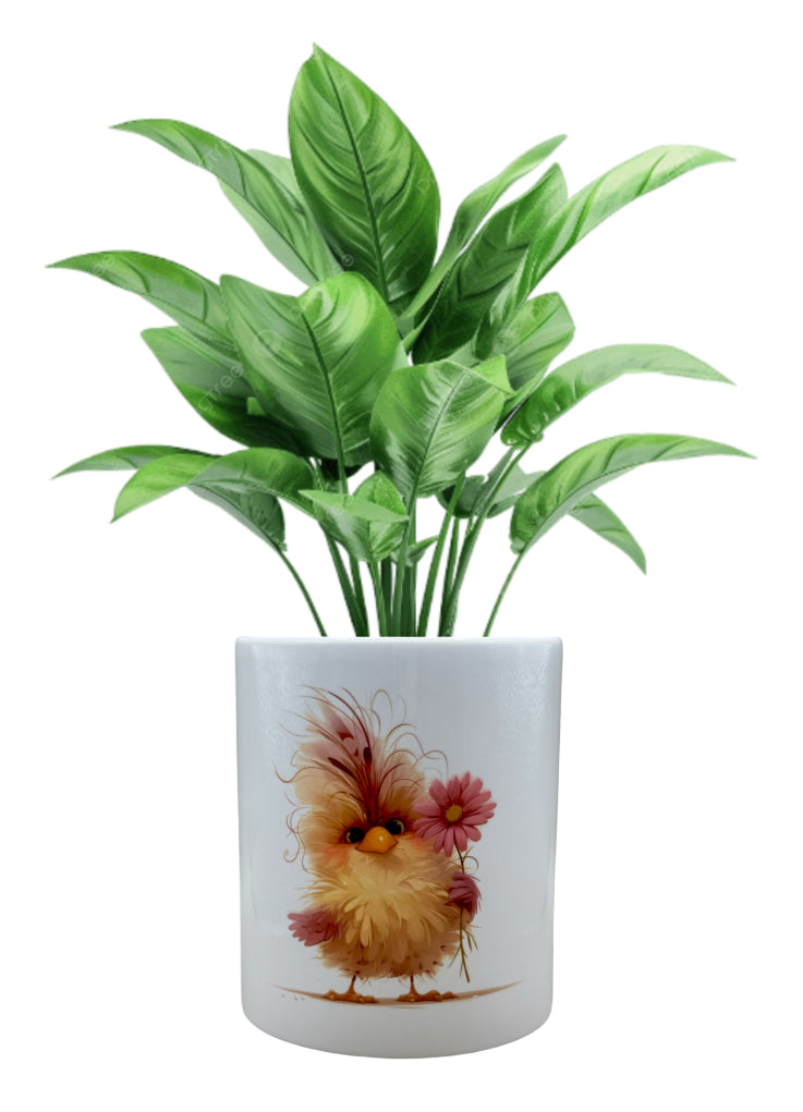 Planter Pot - Bird with Flower