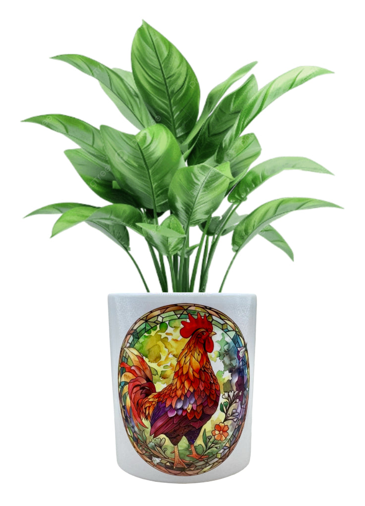 Bloempot - Glas-in-lood Haan