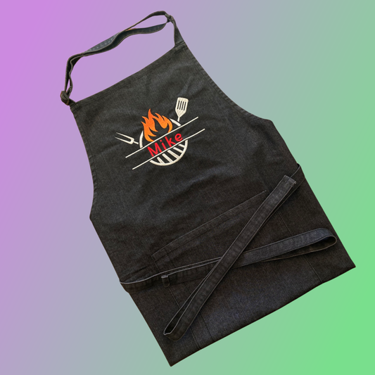 Apron - Grill and Utensils - Personalized