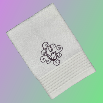 Guest Towel - Swirl Monogram