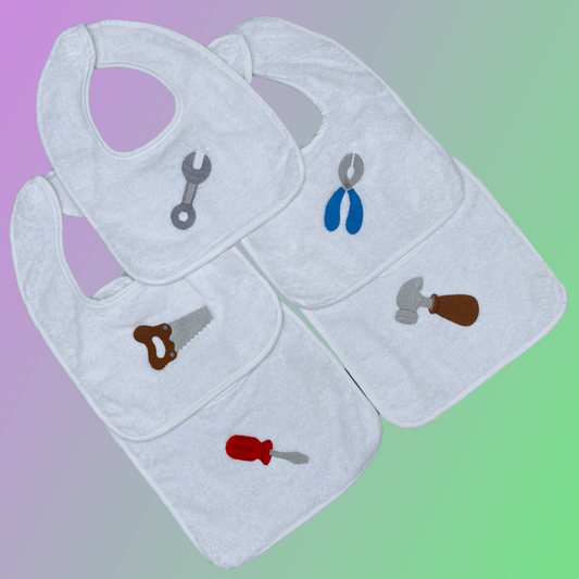 Baby Bibs - Set of 5 - Tools