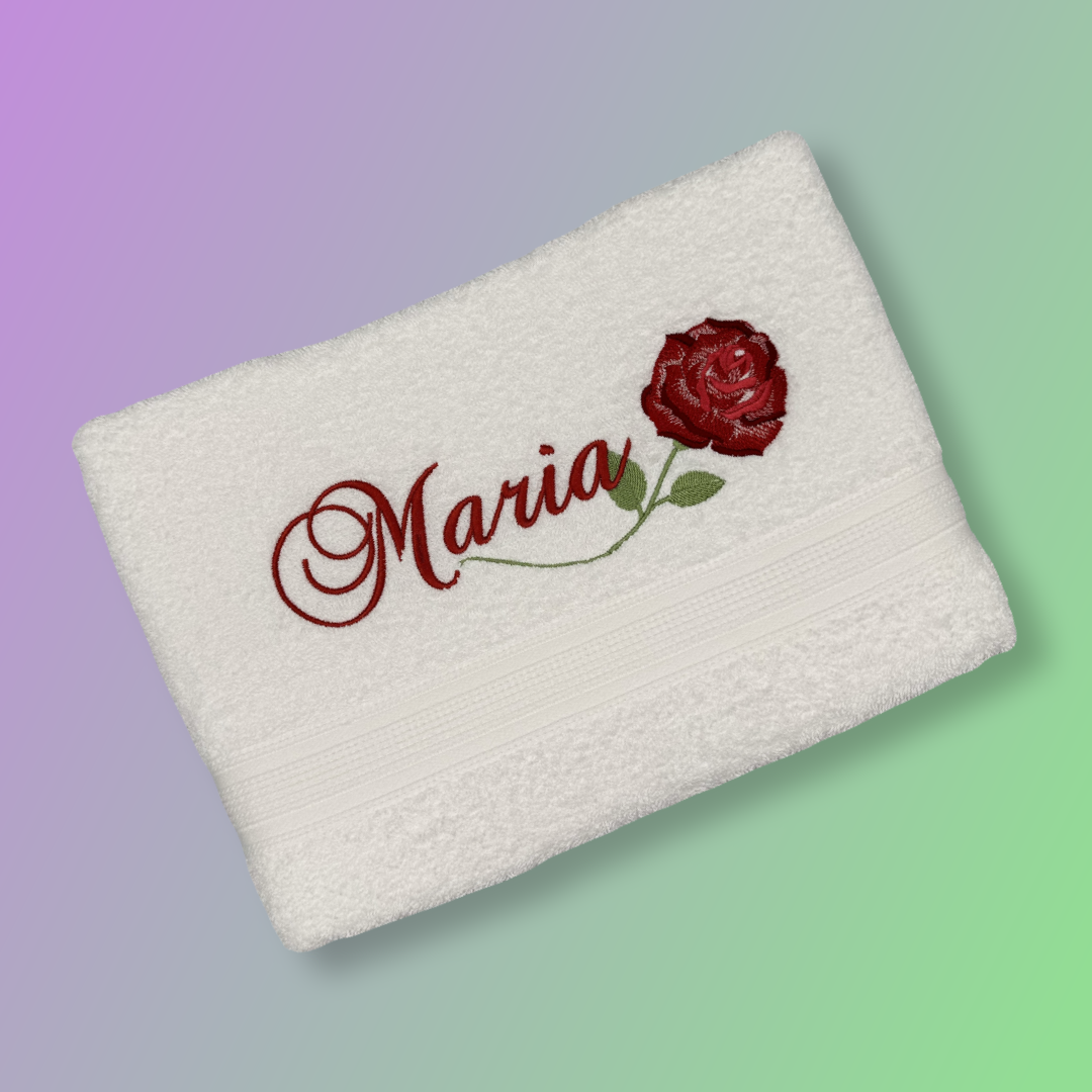 Hand Towel - Rose with Name