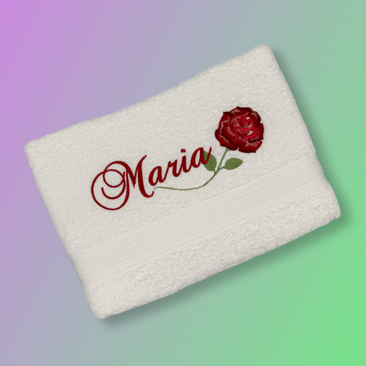 Hand Towel - Rose with Name