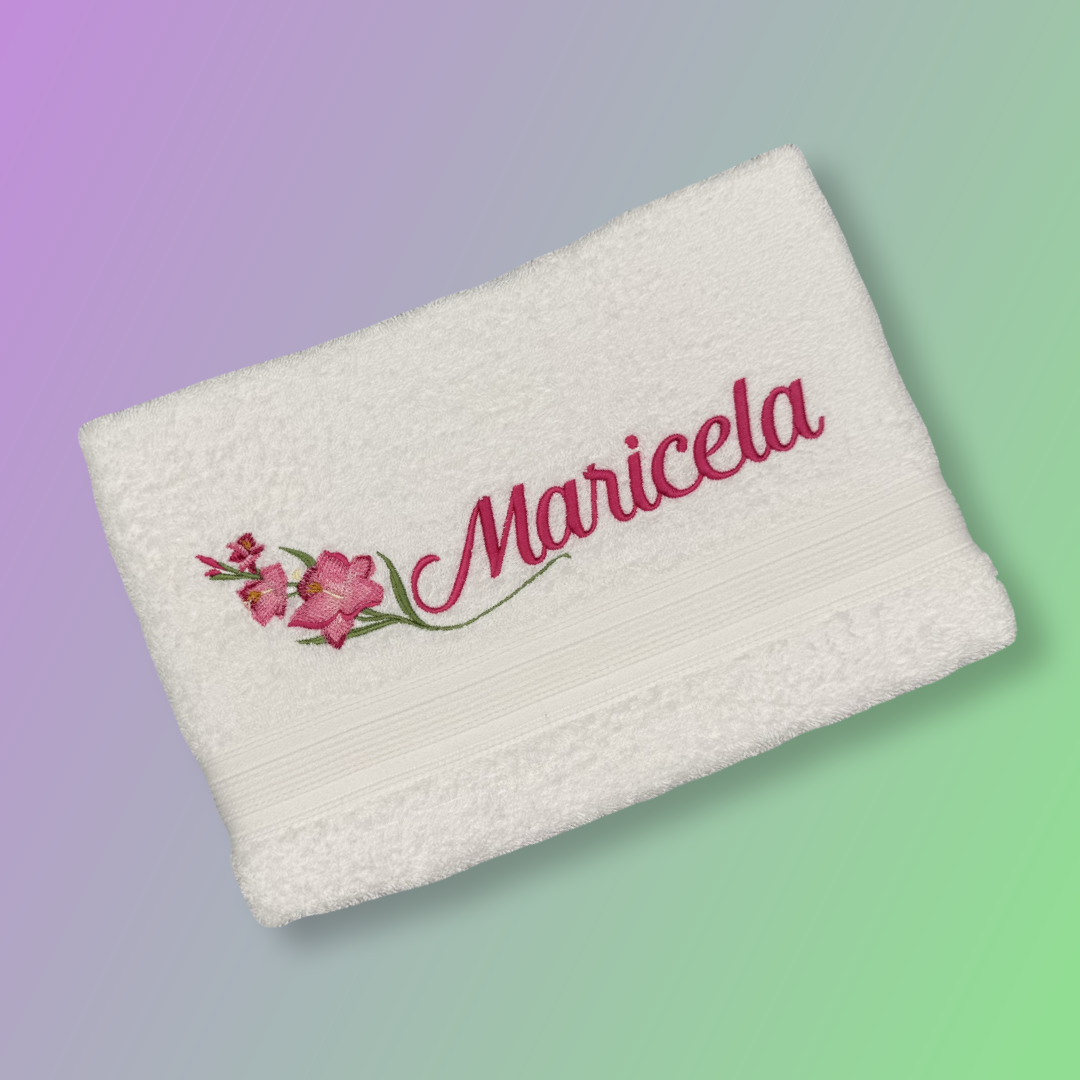 Hand Towel - Gladiola with Name