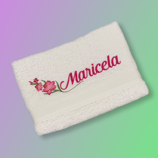 Hand Towel - Gladiola with Name