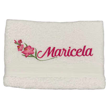 Hand Towel - Gladiola with Name