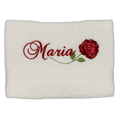 Hand Towel - Rose with Name