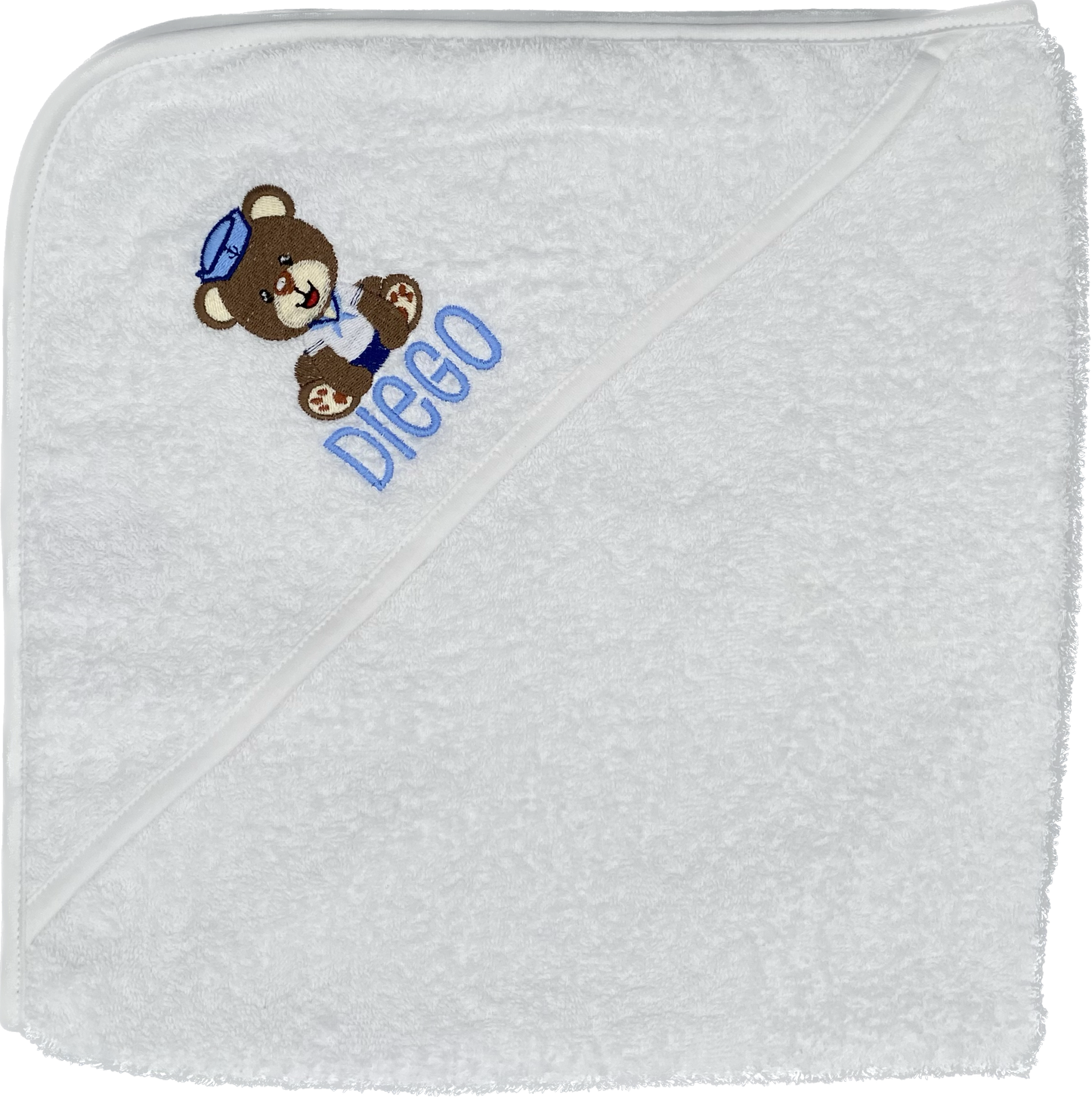 Hooded Towel - Sailor Bear Name